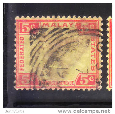 Malaya Federated Malay States 1901-1910 Tiger 5c Used - Federated Malay States
