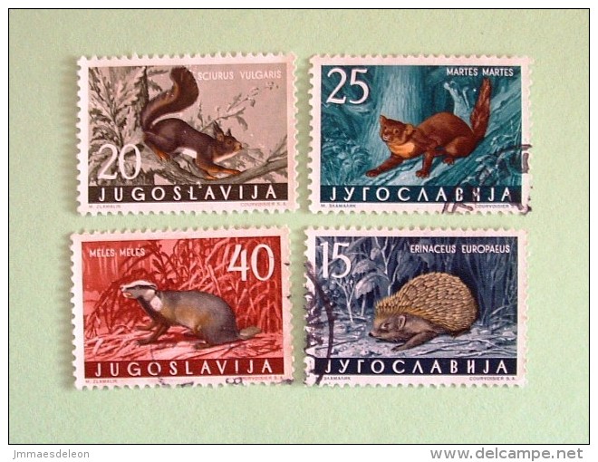 Yugoslavia 1960 Animals Hedgehog Squirrel Marten Badger - Used Stamps