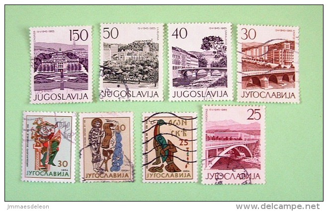 Yugoslavia 1964/65 Bridges Buildings Art Pheasant Evangel Saint - Oblitérés