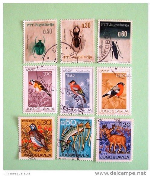 Yugoslavia 1966 Insects Beetles Birds Fish Deer Animal - Oblitérés