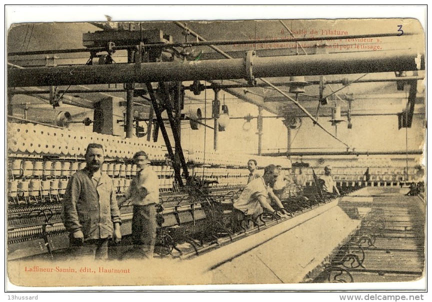 Carte Postale Ancienne Hautmont - Salle De Filature - Industrie, Usine, Textile - Autres & Non Classés