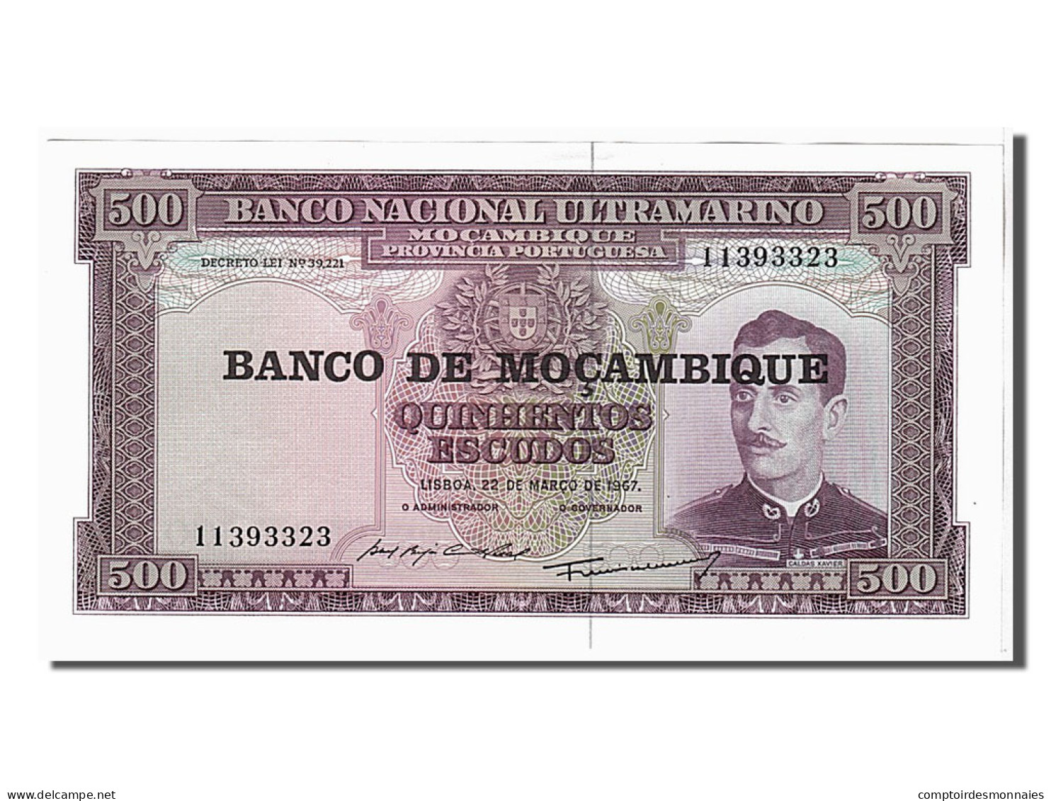 Billet, Mozambique, 500 Escudos, 1967, KM:110a, NEUF - Mozambico