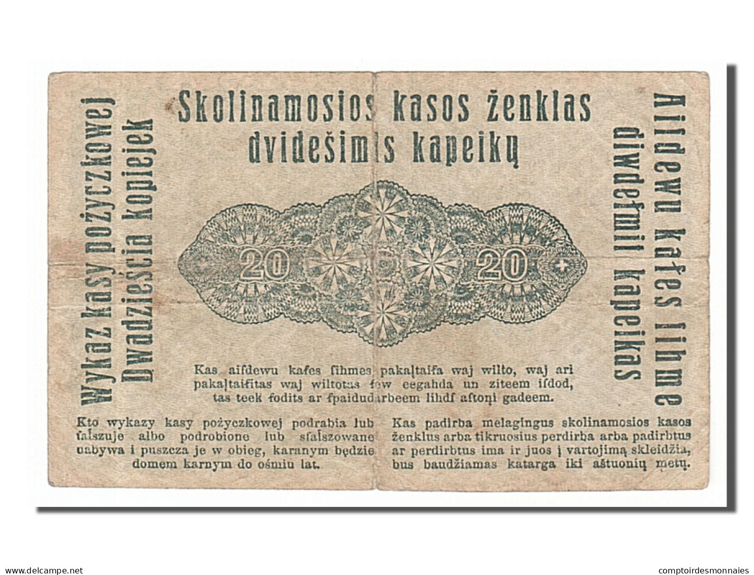 Billet, Allemagne, 20 Kopeken, 1916, TB+ - Reichsschuldenverwaltung