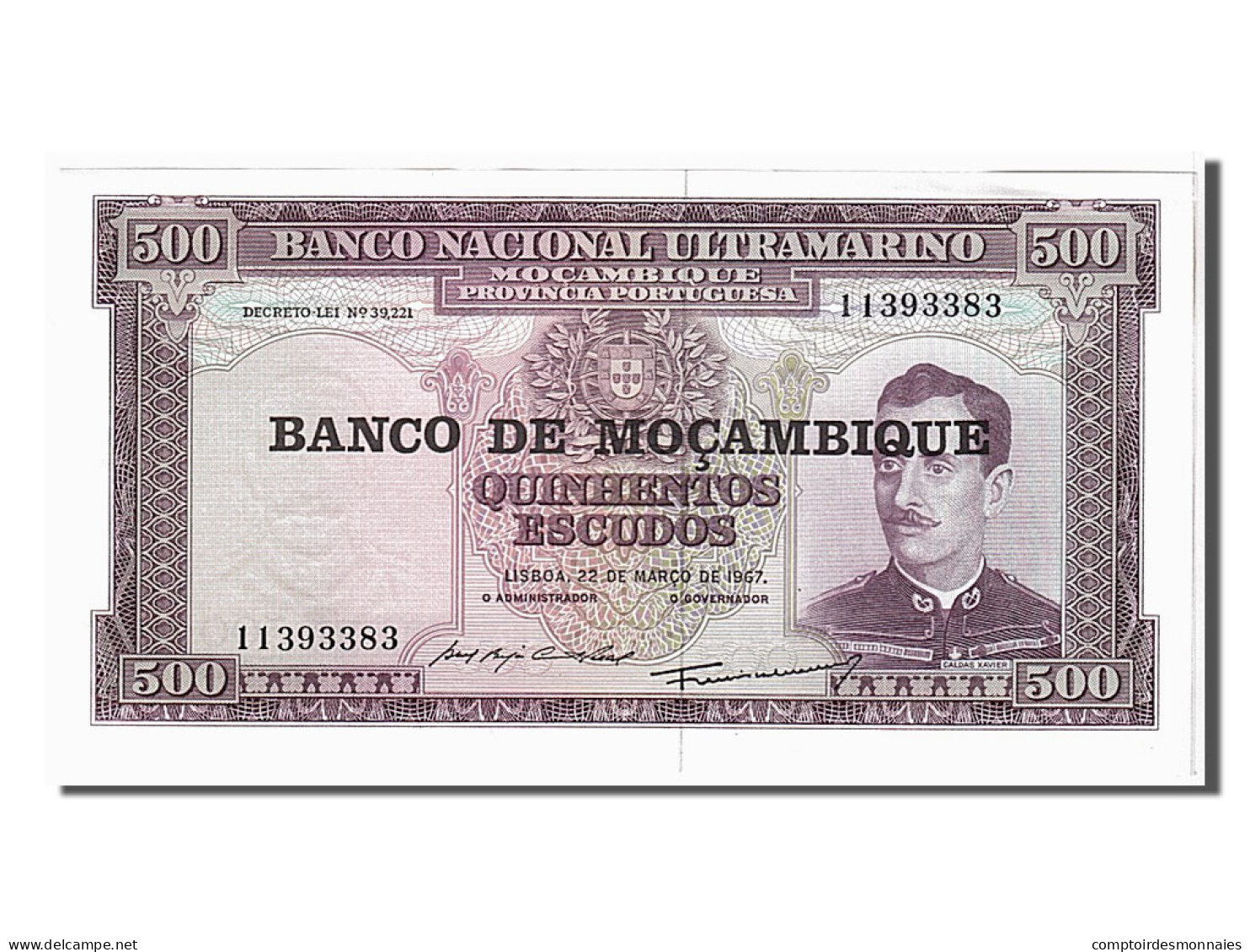Billet, Mozambique, 500 Escudos, 1967, KM:110a, SPL - Mozambique