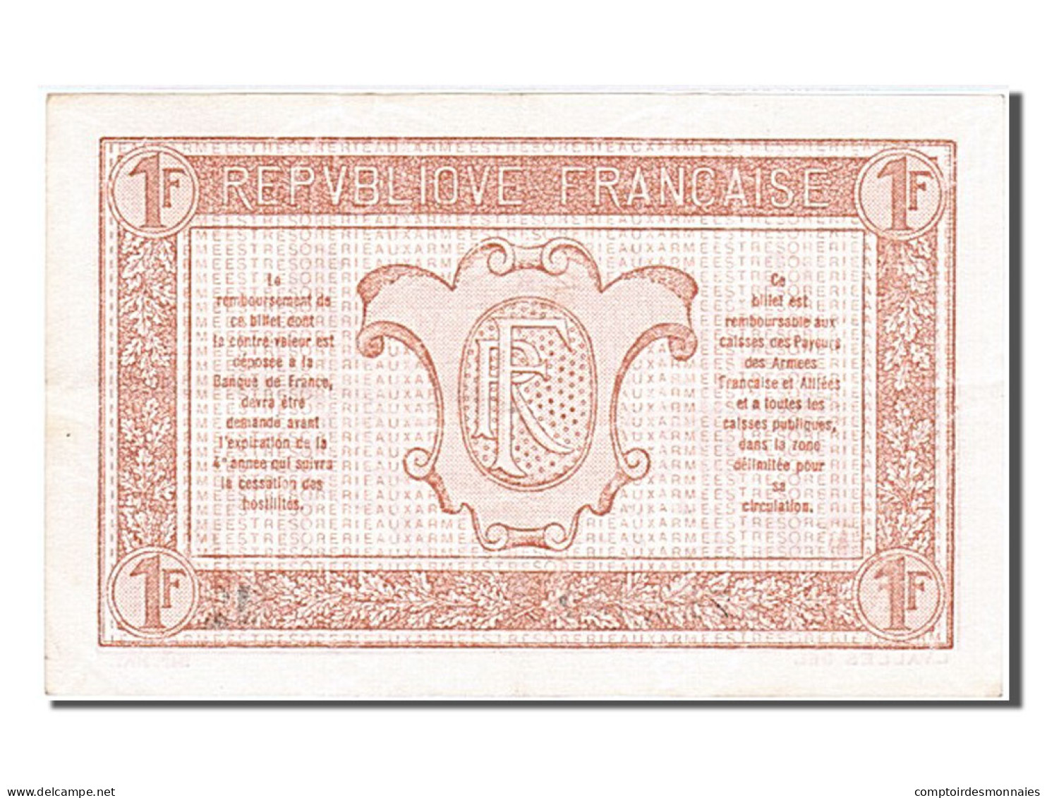 Billet, France, 1 Franc, 1917-1919 Army Treasury, 1919, SUP, Fayette:VF 4.20 - 1917-1919 Trésorerie Aux Armées