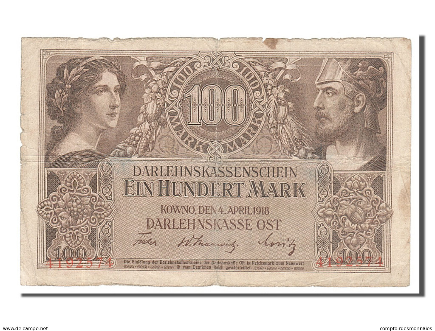 Billet, Allemagne, 100 Mark, 1918, 1918-04-04, TB - Reichsschuldenverwaltung