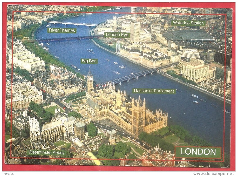 CARTOLINA VG REGNO UNITO - LONDRA - Panorama - 11 X 16 - ANNULLO MANUALE 2013 - River Thames