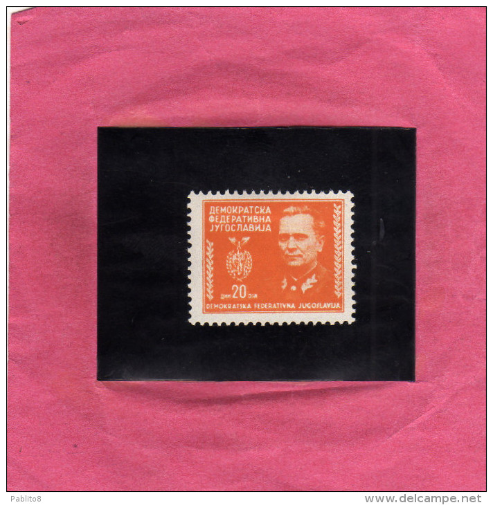 JUGOSLAVIA - YUGOSLAVIA 1945 MARSHAL TITO MARESCIALLO 20 DIN MLH - Unused Stamps