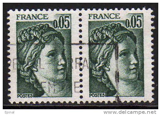 FRANCE : N° 1964 Oblitéré En Paire Horizontale (Type Sabine) - PRIX FIXE - - 1977-1981 Sabina Di Gandon