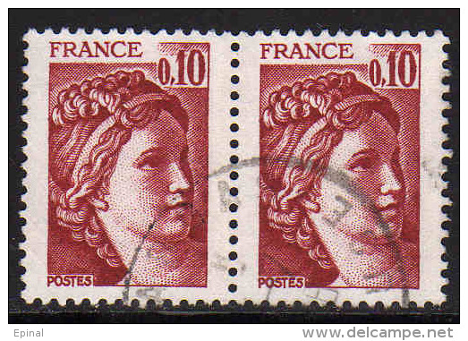 FRANCE : N° 1965 Oblitéré En Paire Horizontale (Type Sabine) - PRIX FIXE - - 1977-1981 Sabine De Gandon