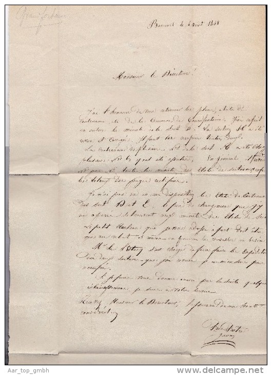 Heimat JU BONCOURT 1848-08-08 Brief Nach Porrentruy - ...-1845 Prefilatelia