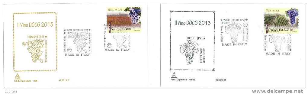 ITALIA FDC CAPITOLIUM ANNO 36/50//2013 - IL VINO DOCG 15 VALORI - FDC