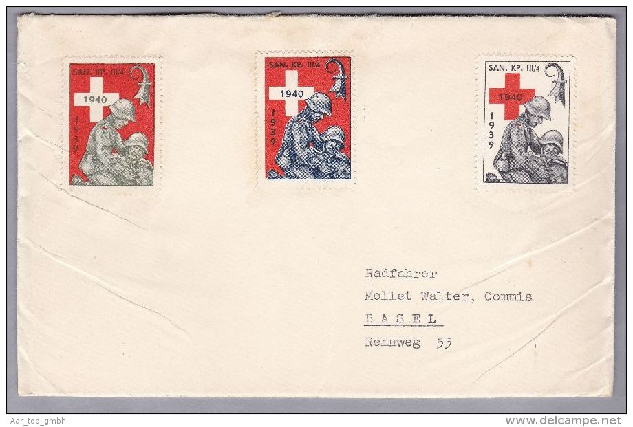 Schweiz Soldatenmarken Brief 1940 "SAN.KP.III/4" - Dokumente