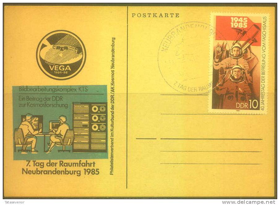 GERMANY DDR Post Card Special Cancellation 005 SPACE - Sonstige & Ohne Zuordnung