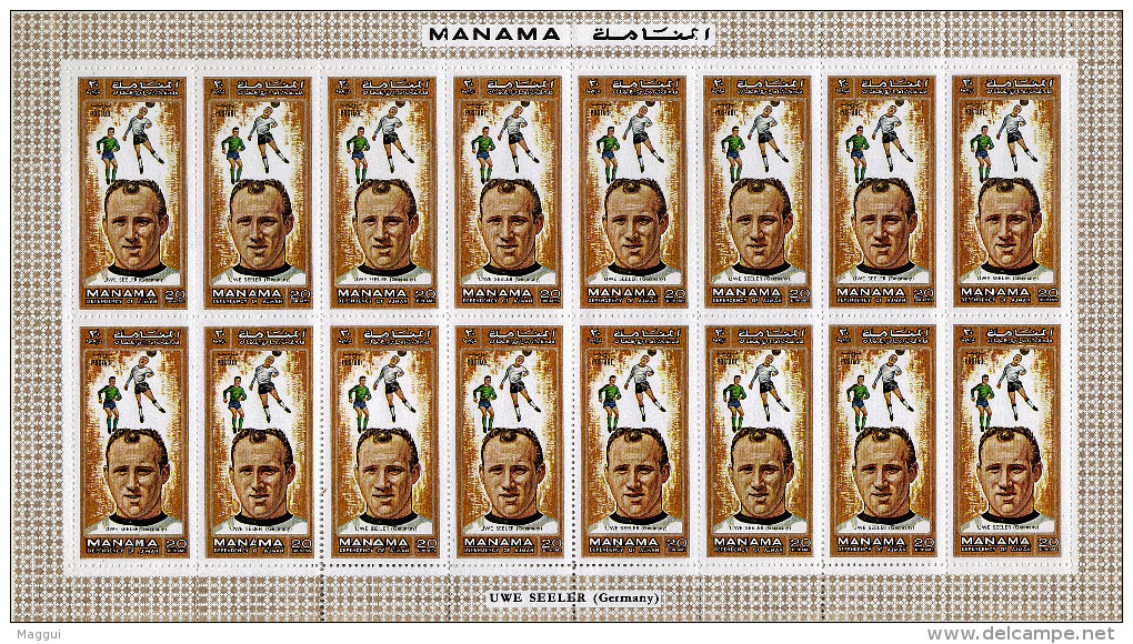 MANAMA   Feuillet  (  Uwe Seeler Germany  )   * *     Cup 1970    Fussball  Soccer Football - 1970 – Mexico