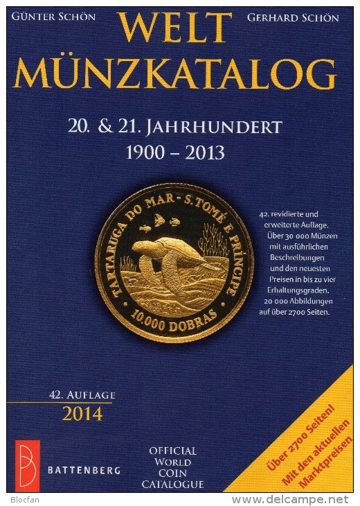 Weltmünzkatalog A-Z Schön 2014 Neu 50€ Münzen 20./21.Jahrhundert Battenberg Verlag: Europa Amerika Afrika Asien Ozeanien - Handbooks