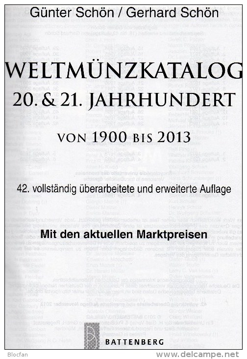 Weltmünzkatalog A-Z Schön 2014 Neu 50€ Münzen 20./21.Jahrhundert Battenberg Verlag: Europa Amerika Afrika Asien Ozeanien - Handbooks