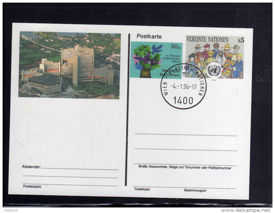 UNITED NATIONS WIEN VIENNA - ONU - UN - UNO 1994 BUILDING PALAZZO FDC POST CARD - FDC