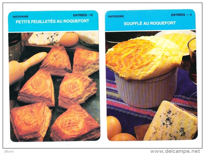 Lot De 2 Fiches Recettes Avec Du Fromage De Roquefort  / Fich-01/1 - Cooking Recipes