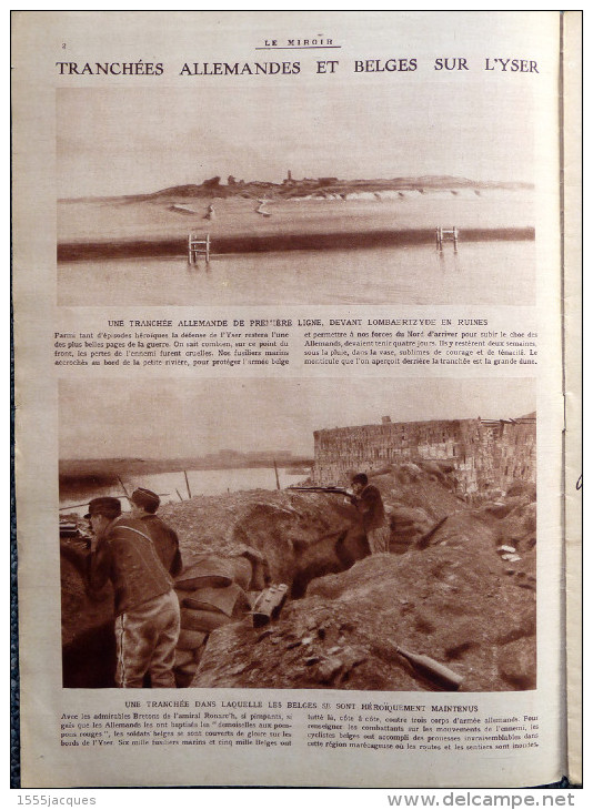 LE MIROIR N° 68 / 14-03-1915 YSER MORTIER BLESSÉS FLESSINGUE BOSPHORE DARDANELLES LOMBAERTZYDE POILUS THÉÂTRE TRANCHÉES - Guerra 1914-18