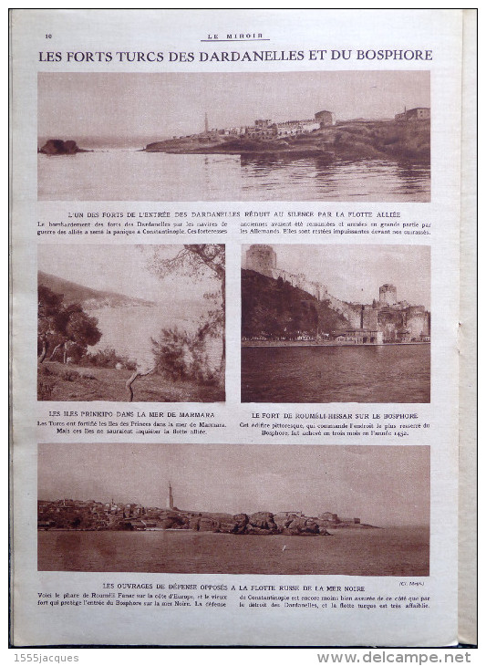 LE MIROIR N° 68 / 14-03-1915 YSER MORTIER BLESSÉS FLESSINGUE BOSPHORE DARDANELLES LOMBAERTZYDE POILUS THÉÂTRE TRANCHÉES