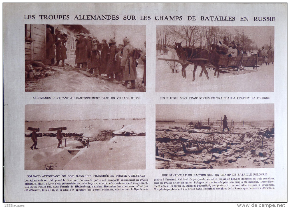 LE MIROIR N° 68 / 14-03-1915 YSER MORTIER BLESSÉS FLESSINGUE BOSPHORE DARDANELLES LOMBAERTZYDE POILUS THÉÂTRE TRANCHÉES