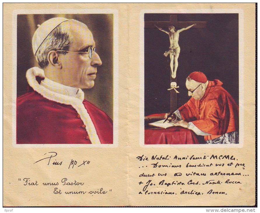 Madonna Di San Luca 1951, Anno Santo  Santino Pieghevole, Papa Pio XII E Cardinale (interno) - Religione & Esoterismo