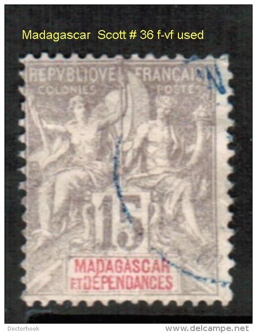 MADAGASCAR   Scott  # 36  F-VF USED - Oblitérés