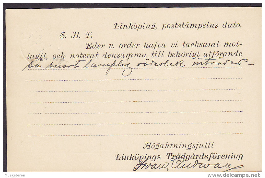Sweden Postal Stationery Ganzsache Entier Brevkort Private Print LINKÖPING TRÄDGÅRDSFÖRENING 1915 (2 Scans) - Ganzsachen