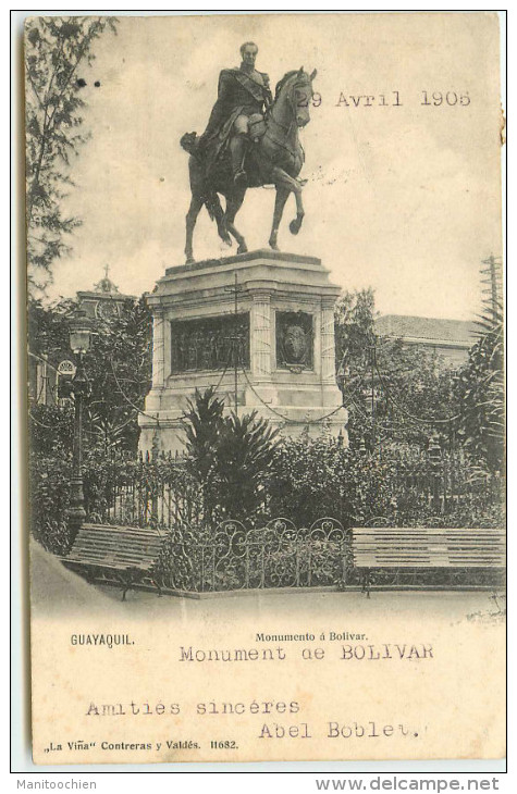 EQUATEUR GUAYAQUIL MONUMENT DE BOLIVAR - Ecuador