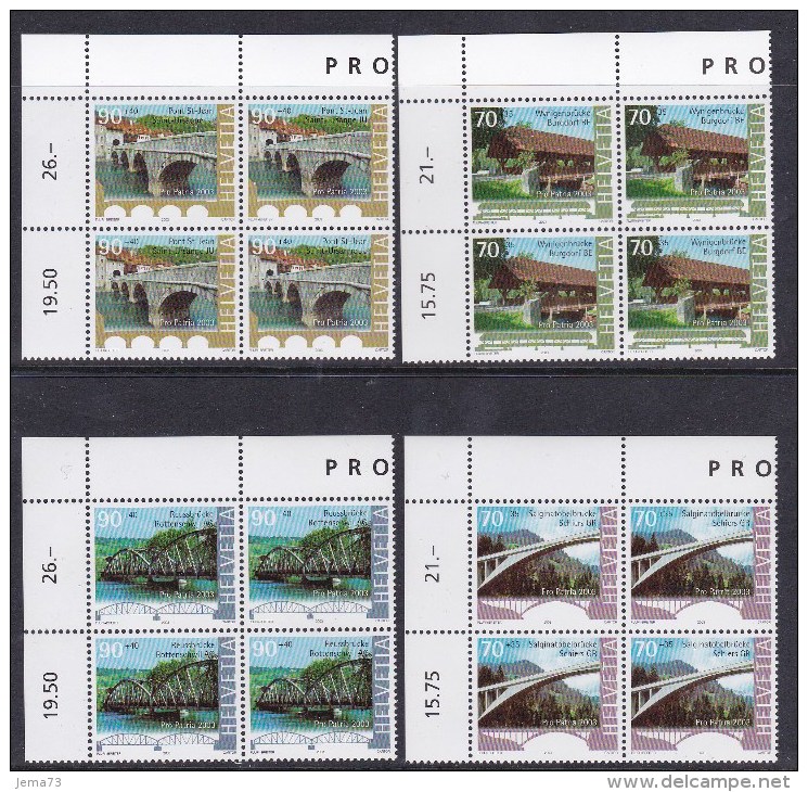N° 1757 à 1760 Pour La Patrie:Ponts Et Passerelles . Série En Bloc De 4 Timbres - Unused Stamps