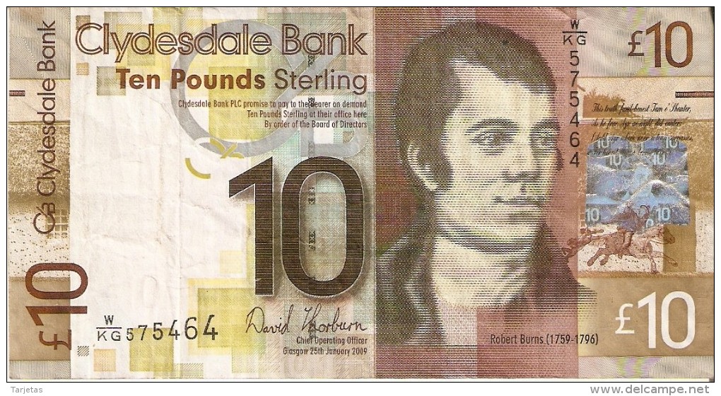 BILLETE DE ESCOCIA DE 10 POUND DEL AÑO 2009  (BANKNOTE) - 10 Ponden