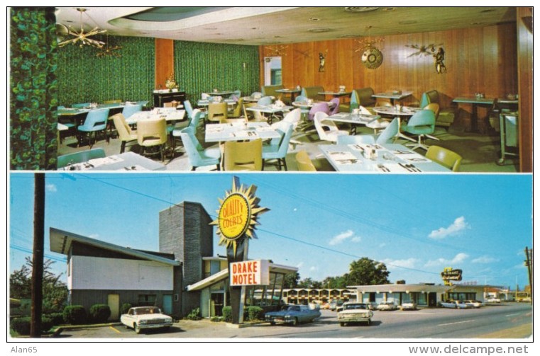 Chattanooga TN Tennessee, Quality Inn &amp; Drake Restaurant Interior View, Auto, C1960s Vintage Postcard - Chattanooga