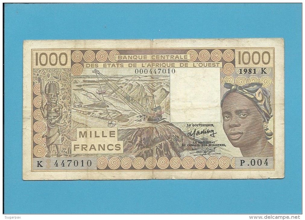 SENEGAL - 1000 FRANCS - 1981 - Pick 707K.b - Sign. 15 - Sénégal