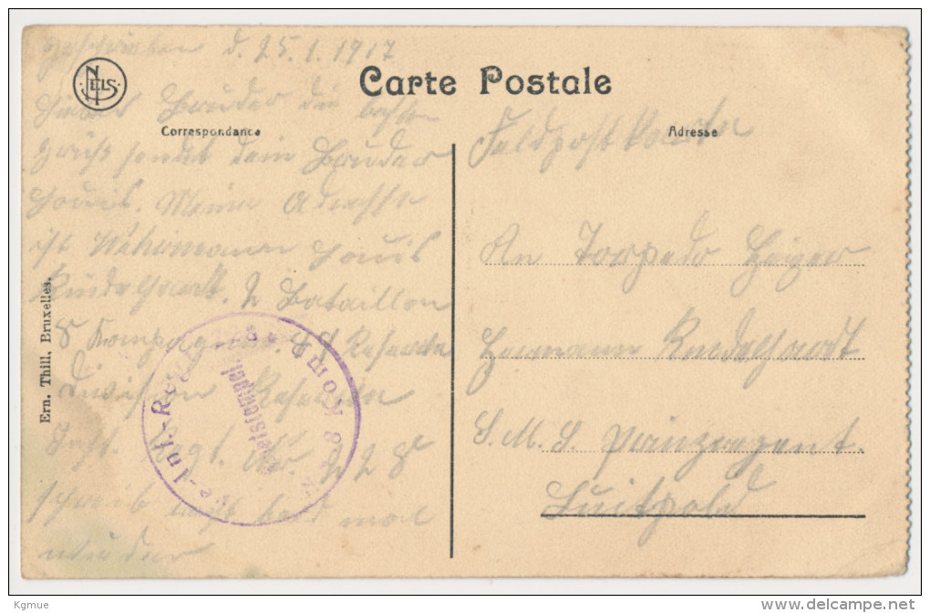 PostCard - Marchienne-au-Pont - Sambre - 1917 - Feldpost Briefstempel - Charleroi