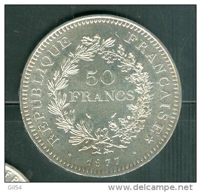 Piece 50 Francs Argent Silver , Année 1977 - Pic0502 - 50 Francs