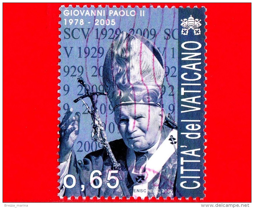 VATICANO  - 2009 - Usato - 80º Anniversario Della Fondazione Della Città Del Vaticano - 0,65 € • Giovanni Paolo II - Usati