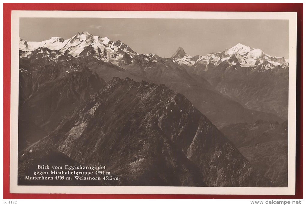 BMO-28  Eggishorn Ob Fiesch Blick Gegen Mischabelgruppe Matterhorn Und Weisshorn Nicht Gelaufen - Fiesch