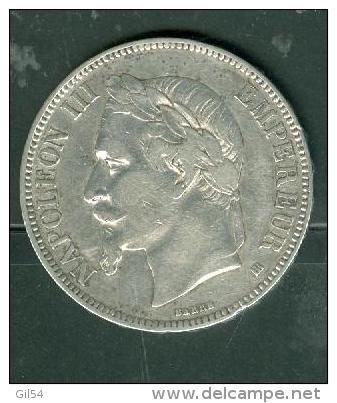 Argent Silver Pièce 5 Fr. Napoléon III 1867 B   - Pic1101 - 5 Francs