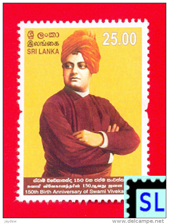 Sri Lanka Stamps 2013, Swami Vivekananda 150th Birth Anniversary, India, MNH - Sri Lanka (Ceylon) (1948-...)