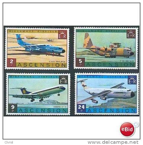 Ascension 1975 Aircraft Set Unmounted Mint - Ascension