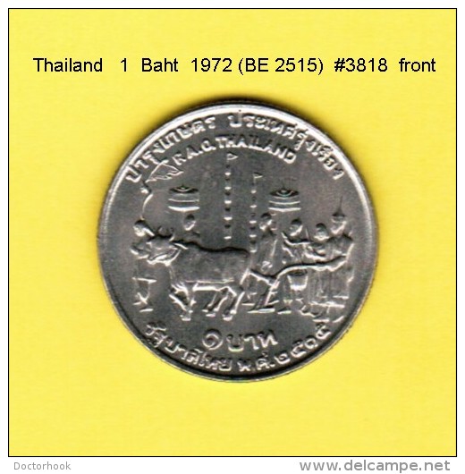 THAILAND   1  BAHT 1972 (BE 2515)  (Y # 96) - Thailand