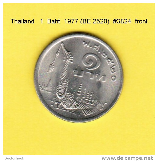 THAILAND   1  BAHT 1977 (BE 2520)  (Y # 110) - Thailand