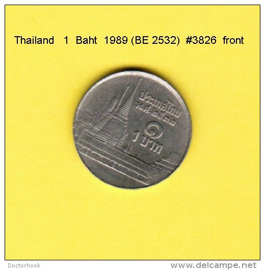 THAILAND   1  BAHT 1989 (BE 2532)  (Y # 183) - Thaïlande