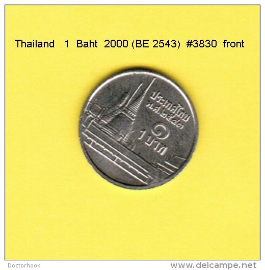 THAILAND   1  BAHT 2000  (BE 2543)  (Y # 183) - Tailandia