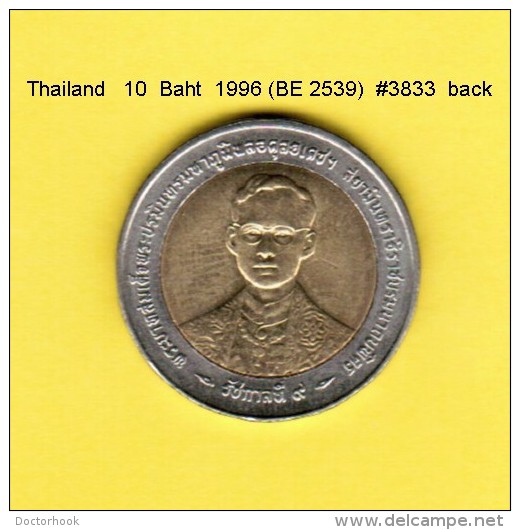 THAILAND   10  BAHT 1996  (BE 2539)  (Y # 328.1) - Thaïlande
