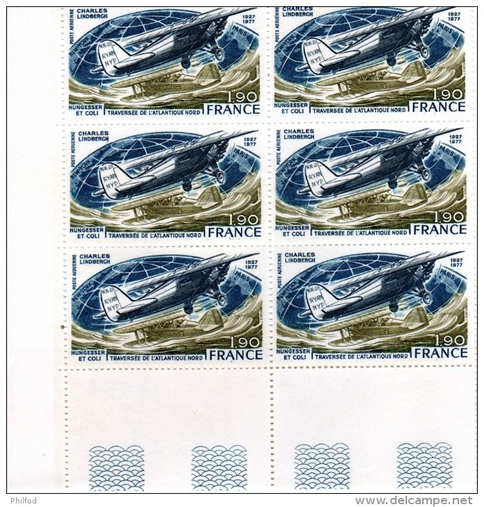 1977 - POSTE AERIENNE - Traversée Atlantique LINDBERGHE  Bloc De 6 Timbres  N° 50 - 1927-1959 Mint/hinged