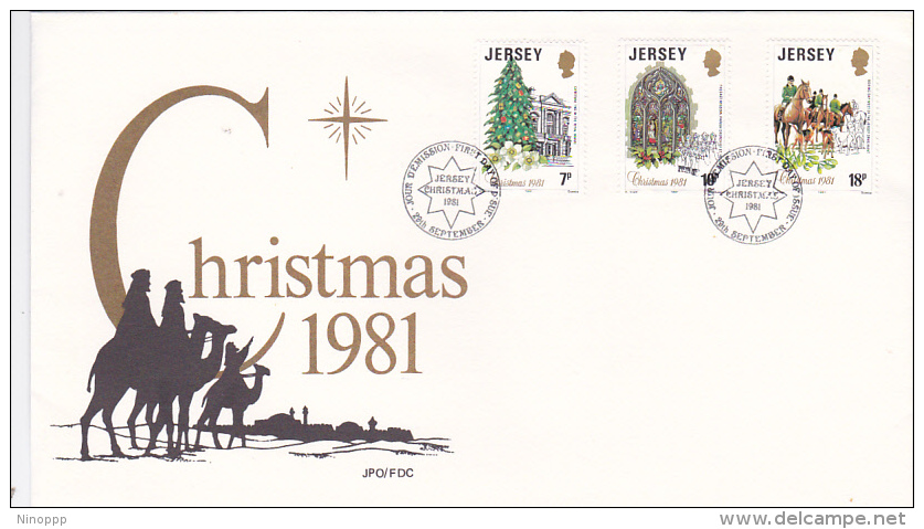 Great Britain  Jersey 1981 Christmas FDC - Non Classés