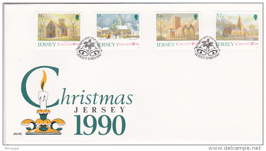 Great Britain  Jersey 1990 Christmas FDC - Non Classés