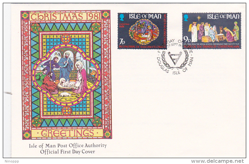 Great Britain Isle Of Man 1981 Christmas FDC - Unclassified